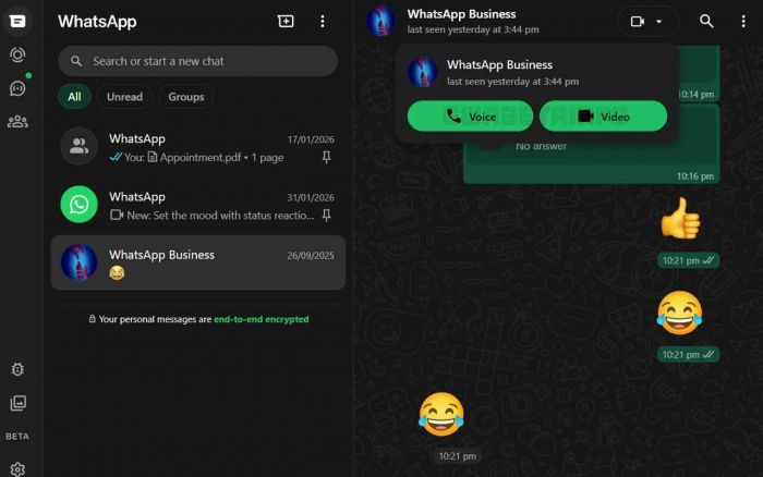 Tanpa Install Aplikasi, Kini Whatsapp Web Munculkan Fitur Telepon dan Video Call 