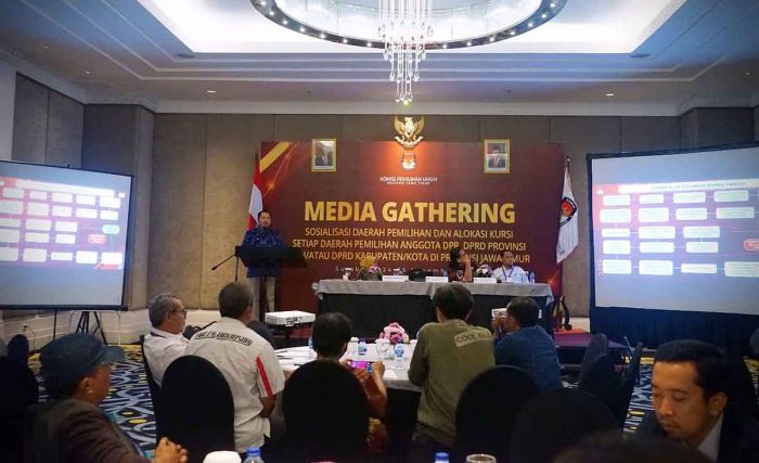 Gelar Media Gathering, KPU Jatim Sampaikan Rancangan Penataan Dapil DPRD dan Pencalonan DPD
