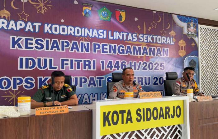 Kesiapan Pengamanan Idul Fitri 2025, Polresta Sidoarjo Gelar Rakor Lintas Sektoral