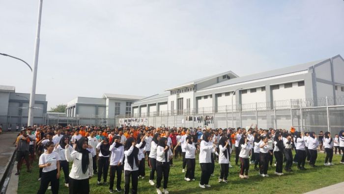 Kepala Rutan Medaeng Pimpin Senam Jumat Pagi Bersama Warga Binaan