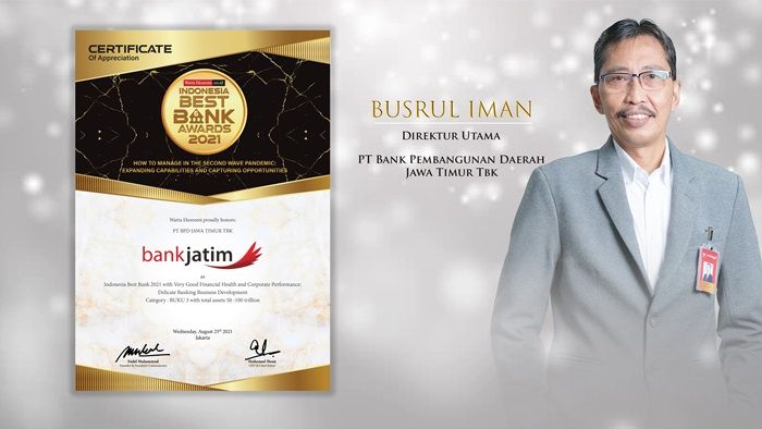 Bank Jatim Raih Penghargaan Indonesia Best Bank 2021