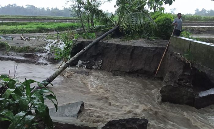 ​Jembatan Penghubung Dua Desa di Gandusari Kabupaten Blitar Jebol Diterjang Banjir