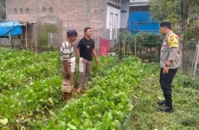 Dukung Ketahanan Pangan, Polsek Ngrambe Pantau Pemanfaatan Pekarangan Rumah untuk Pertanian