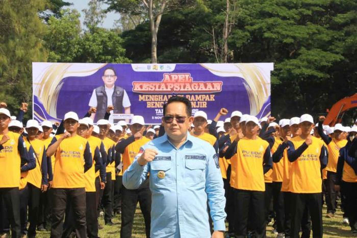 Pimpin Apel Kesiapsiagaan Hadapi Banjir, Adhy Karyono Optimistis Jawa Timur Siap Hadapi Bencana