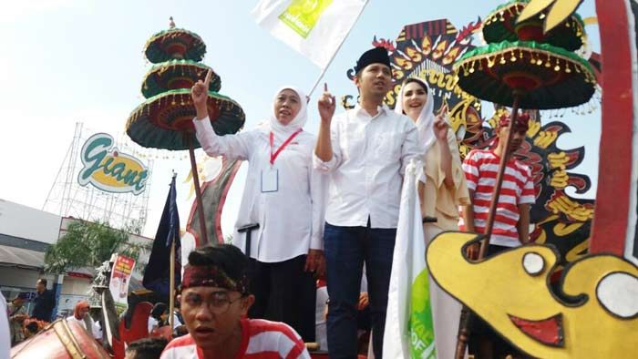 Pendukung Khofifah-Emil Antusias Sukseskan Deklarasi Damai Pilgub Jatim 2018