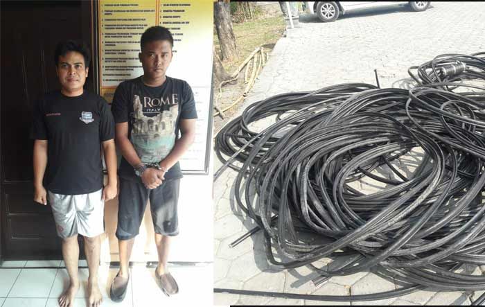 Kepergok Mencuri Kabel Telepon, Dua Warga Madiun Diamankan Polisi