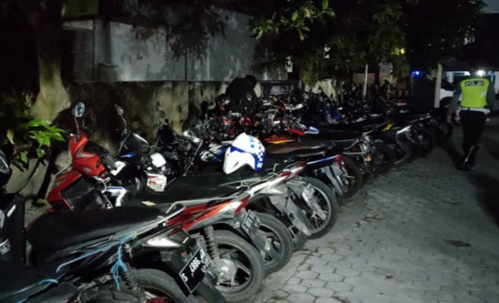 Razia Balap Liar, Polres Kediri Amankan Puluhan Sepeda Motor