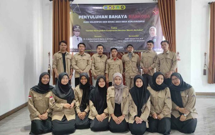 Bersama BNN Kota Mojokerto, Mahasiswa KKN IKHAC Dukung Pencegahan Bahaya Narkoba