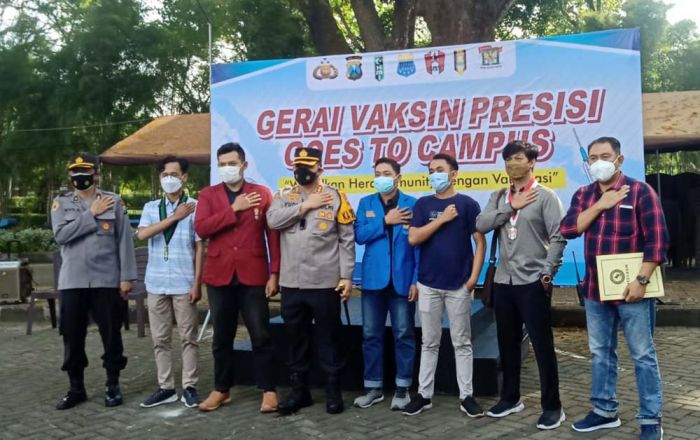 Polres Kediri Kota Gelar Vaksinasi Goes To Kampus, Targetkan Seluruh Mahasiswa Terima Vaksin