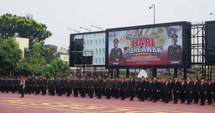 Gelar Upacara Hari Pahlawan, Wakapolres Sidoarjo Tekankan Semangat Pengabdian