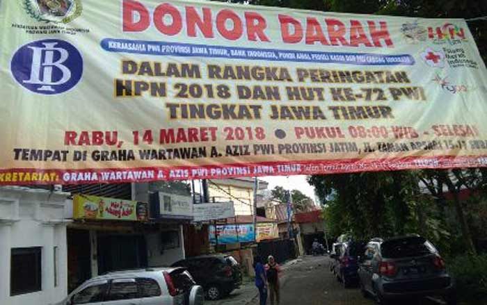 Meriahkan HPN 2018, PWI Jatim Gelar Donor Darah  