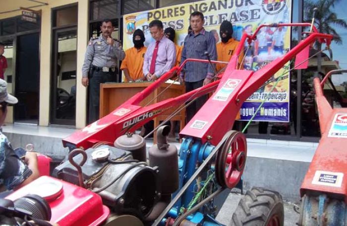 Tujuh Kali Beraksi, Empat Sekawan Pencuri Traktor di Nganjuk Berakhir di Balik Jeruji