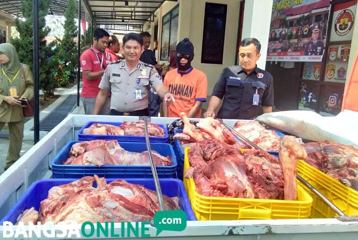 Penjual Daging Sapi Glonggongan Antar Provinsi Dibekuk Satreskrim Polres Magetan