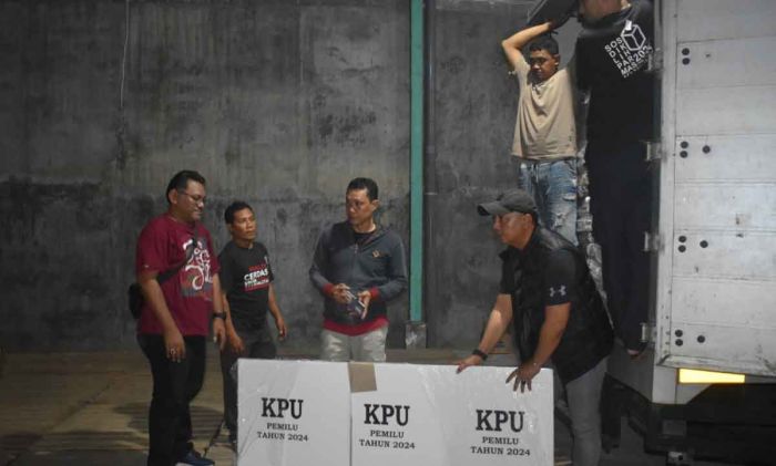 Logistik Pemilu 2024 Tahap Pertama Tiba di Kantor KPU Kota Kediri