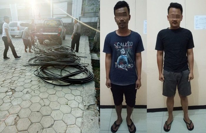 Dua Pelaku Pencurian Kabel di Ngawi Ternyata Tenaga Outsourcing Telkom Ponorogo Dua Pelaku Pencurian Kabel di Ngawi Ternyata Tenaga Outsourcing Telkom Ponorogo