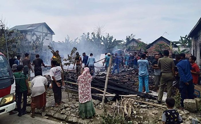 LPG Meledak, 3 Rumah Petani Warga Baron Gresik Ludes Terbakar