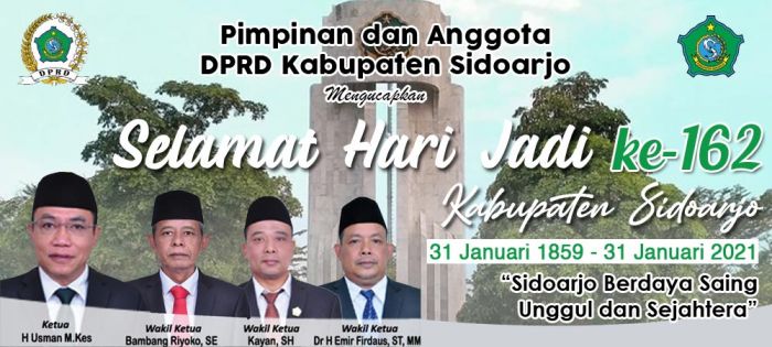 DPRD Kabupaten Sidoarjo Mengucapkan Selamat Hari Jadi 162 Kabupaten Sidoarjo