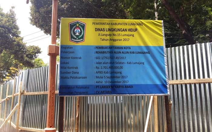 Rehab Alun-Alun Lumajang Tahap II Telan Rp 2,7 M