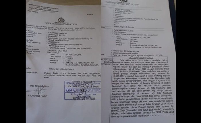 Merasa Ditipu, Puluhan CJH Laporkan Warga Pasuruan ke Polda Jatim