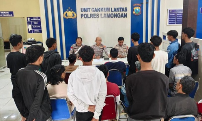 Operasi Zebra Semeru, Polres Lamongan Amankan 9 Remaja yang Terlibat Balap Liar
