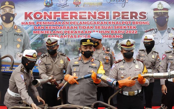 Jelang Tahun Baru, 168 Motor Knalpot Brong di Jombang Disita Polisi