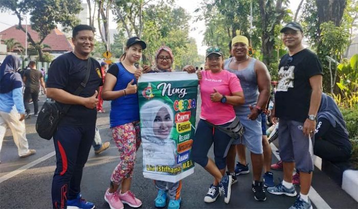 Jelang Pilwali Surabaya 2020, Ning Ceria Muncul di Car Free Day