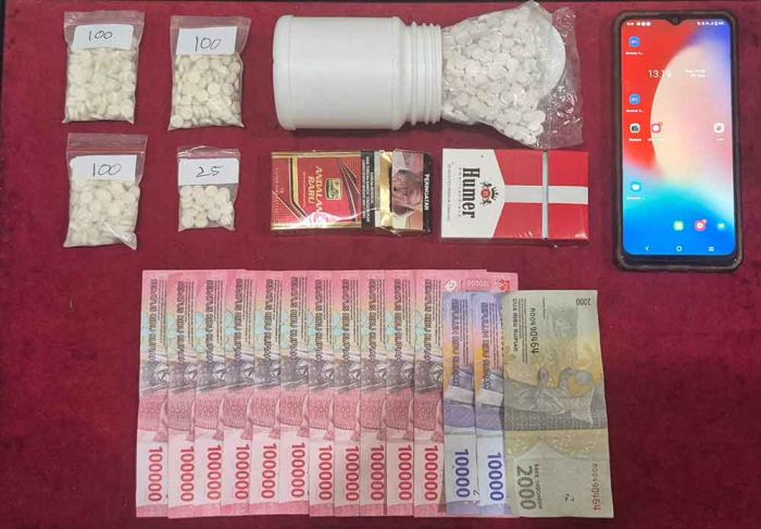 Polres Kediri Kota Amankan Ribuan Pil Dobel L dan Uang Jutaan Rupiah