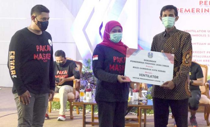 Serahkan Bantuan Ventilator, Gubernur Khofifah Apresiasi Pertumbuhan Ekonomi di Kota Kediri 