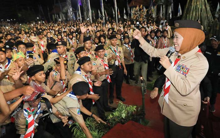 Peringatan Hari Kepanduan Sedunia, Gubernur Khofifah Ajak Pramuka Lebih Produktif dan Kontributif