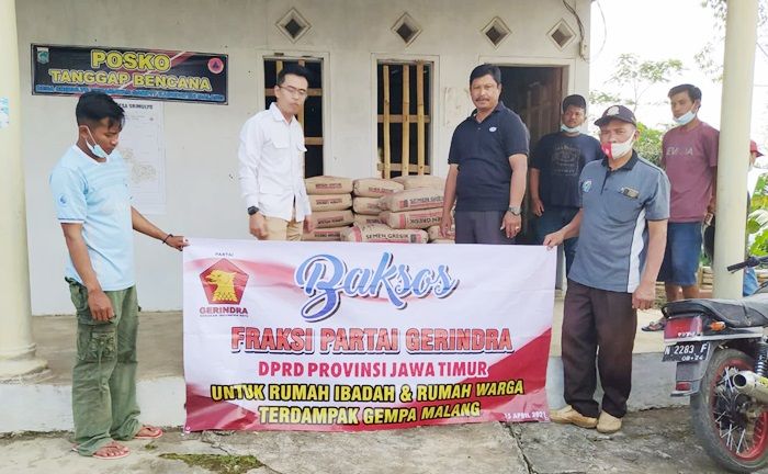 Fraksi Gerindra Kirim 1.000 Sak Semen dan Pasir 20 Truk ke Korban Gempa Malang
