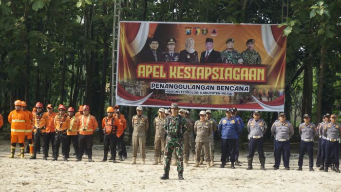 Masuk Musim Hujan, BPBD Ngawi Bersama Forkopimda Gelar Apel Kesiapsiagaan Penanggulangan Bencana