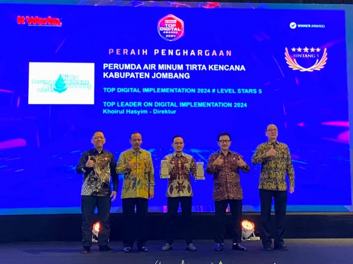 Aplikasikan Teknologi AI, Perumdam Tirta Kencana Jombang Raih Top Digital Awards 2024