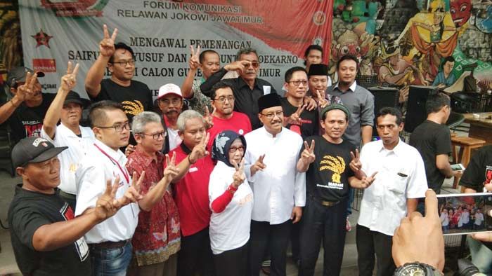 Forkom Relawan Jokowi Jatim Siap Kawal Kemenangan Gus Ipul-Puti