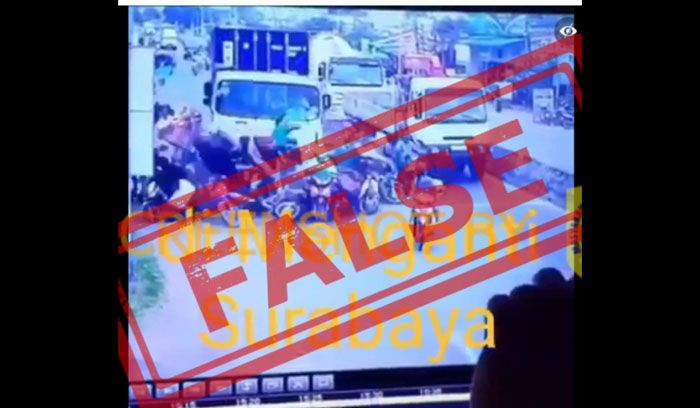 ​Pemkot Surabaya Pastikan Video Viral Kontainer Tabrak Motor di Menganti Surabaya Hoaks