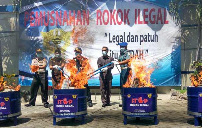 Bea Cukai Sidoarjo Musnahkan Rokok Ilegal Senilai Rp 1 Miliar Lebih