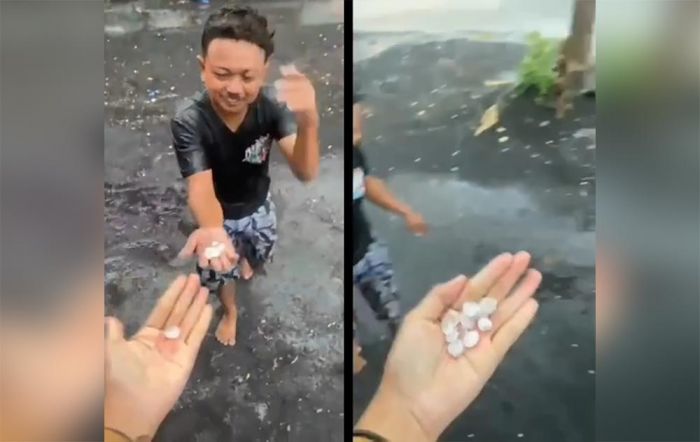 Hujan Es Disertai Angin Kencang Guyur Pasuruan, Sejumlah Kendaraan Warga Roboh