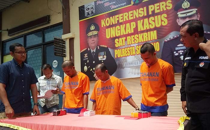 Tiga Pencuri Handphone Modus Korban Lengah Ditangkap Polresta Sidoarjo