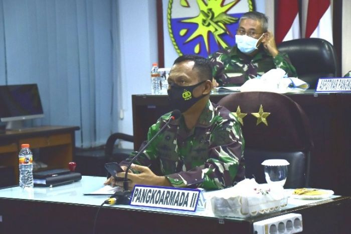 Pangkoarmada II Ikuti Vicon Panglima TNI Bahas Disiplin Prokes dan Netralitas di Pilkada   