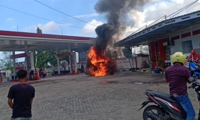 Pom Bensin di Larangan Badung Pamekasan Terbakar, Gara-gara Carry Korsleting