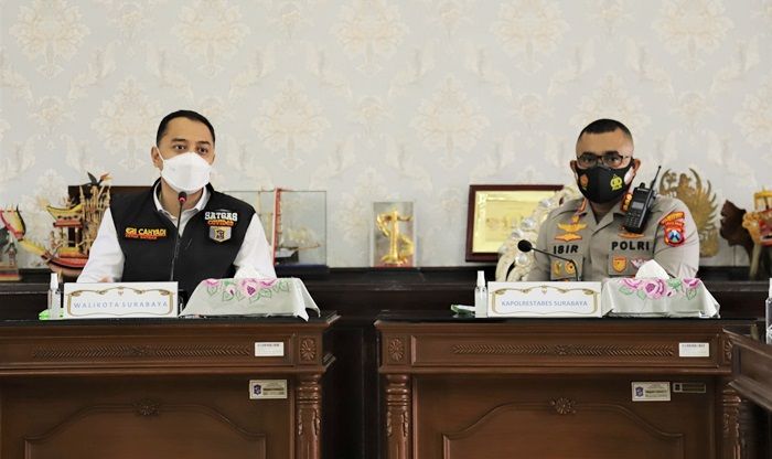 Wali Kota Eri Rumuskan Prototipe Penanganan Kasus Covid-19 Bersama Kapolrestabes Surabaya