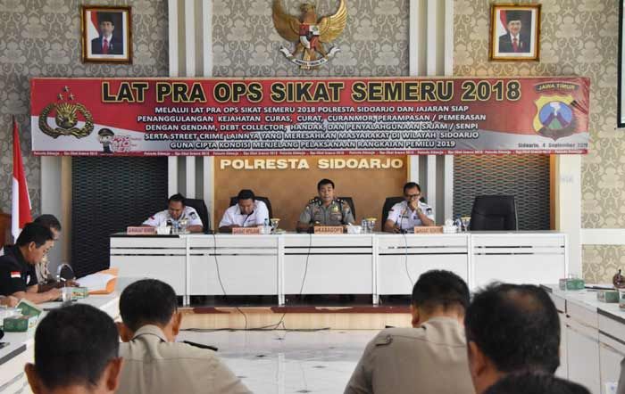 Wujudkan Sidoarjo Aman, Polresta Sidoarjo Siap Gelar Ops Sikat Semeru 2018