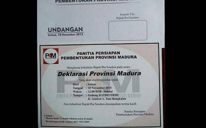 Undangan Deklarasi Provinsi Madura Beredar Luas