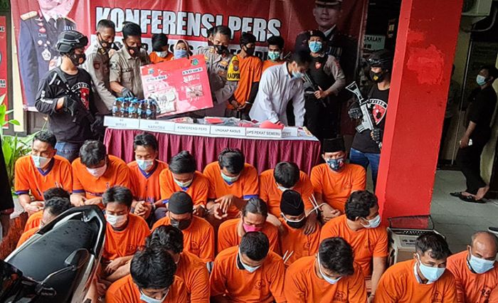 Operasi Pekat, Polres Bangkalan Berhasil Ungkap 16 Kasus Premanisme dan 4 Kasus Narkoba