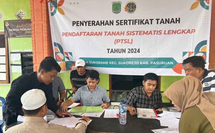 Kantor Pertanahan Kabupaten Pasuruan Serahkan 140 Sertifikat Program PTSL