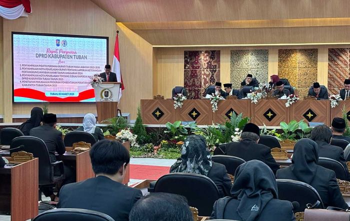 DPRD Tuban Gelar Rapat Paripurna, Bupati Lindra Pidato Perdana