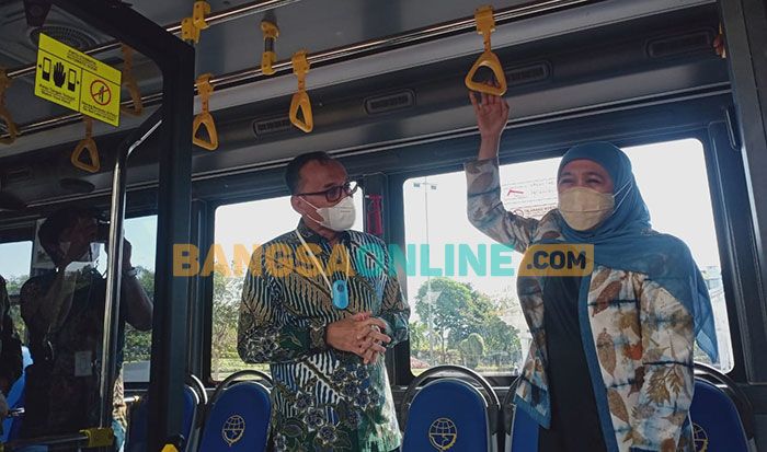Launching Bus Listrik Produksi PT INKA, Gubernur Khofifah: Keren Sekali