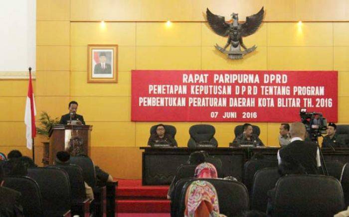 DPRD Kota Blitar Tetapkan Program Pembentukan Perda Kota Blitar Tahun 2016