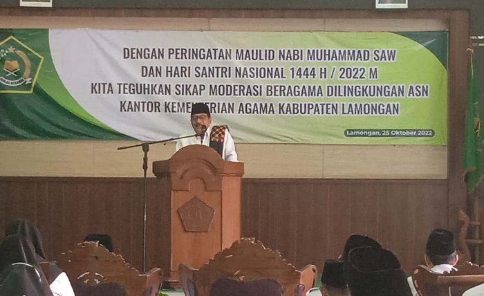 Gelar Peringatan Maulid Nabi Muhammad SAW dan HSN 2022, Kemenag Lamongan Undang KH Syukron Jazilan