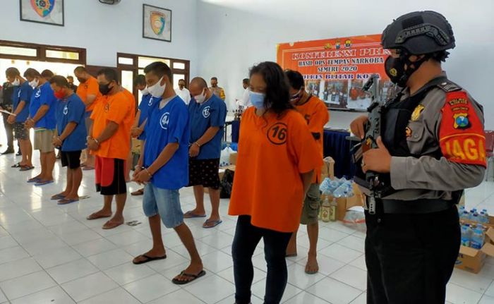 ​Operasi Tumpas Narkoba, Polres Blitar Kota Amankan 12 Tersangka, Salah Satunya IRT