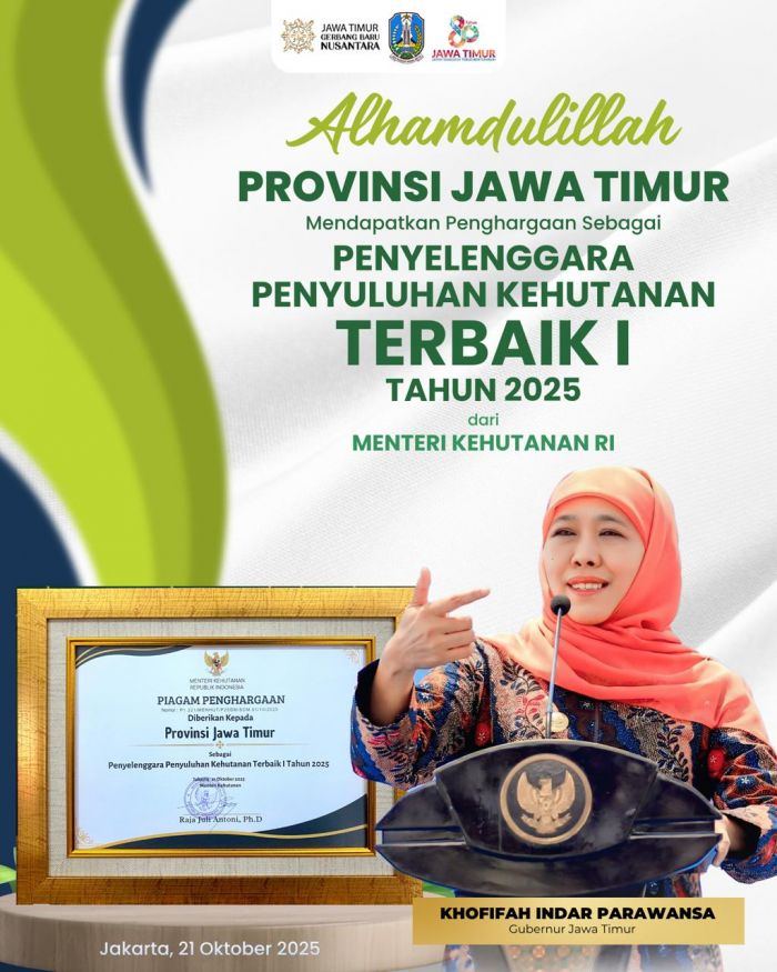 Pemprov Jatim Raih Penghargaan Tertinggi Nasional Bidang Penyuluhan Kehutanan Pemprov Jatim Raih Penghargaan Tertinggi Nasional Bidang Penyuluhan Kehutanan